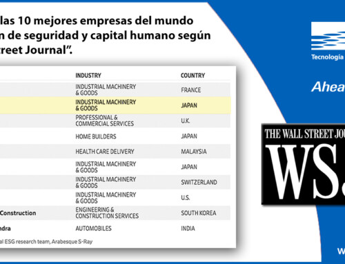 El prestigioso diario americano “The Wall Street Journal” clasifica a Ebara como la segunda empresa del mundo en Gestión de Seguridad y Capital humano